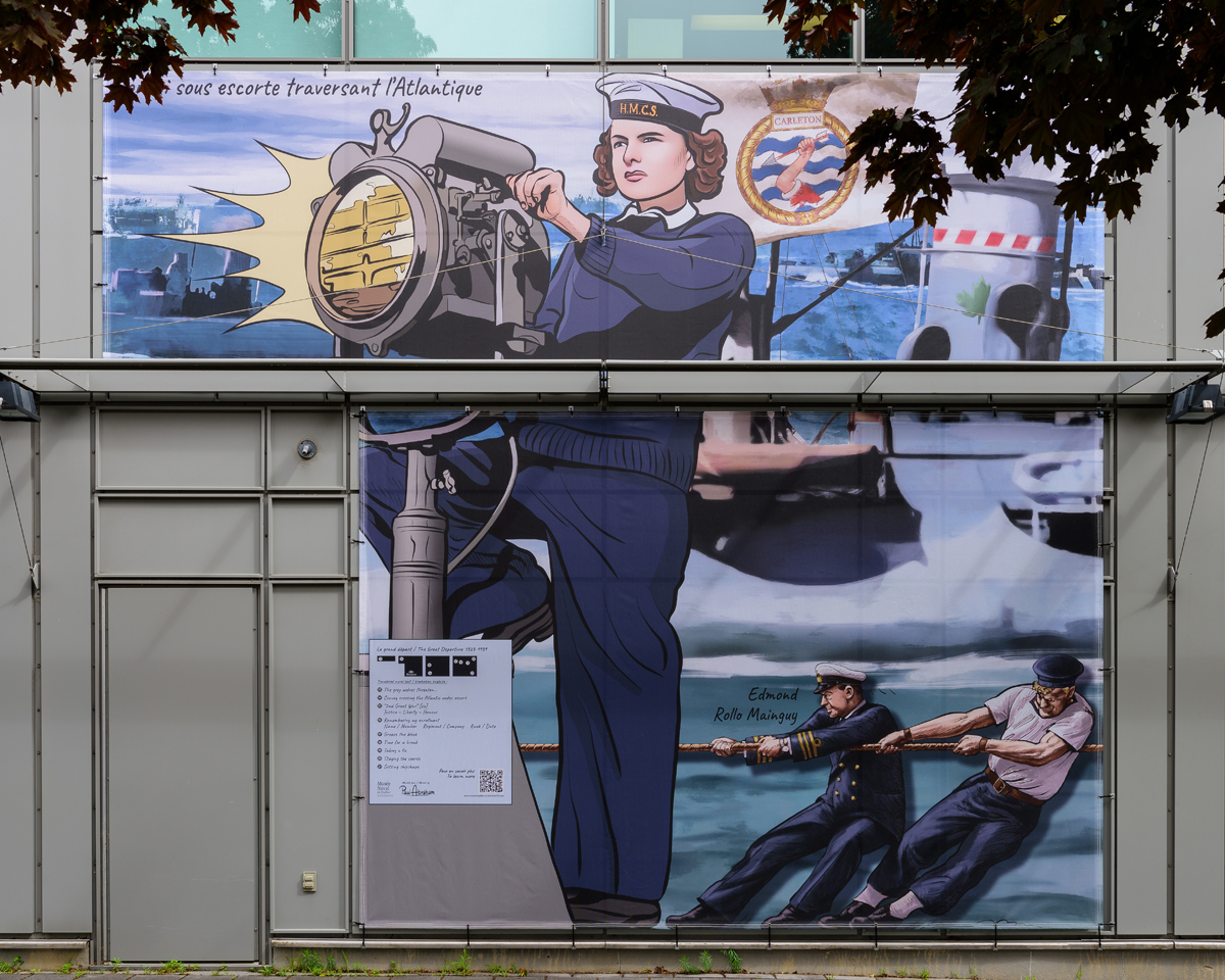 HMCS Montcalm exterior photos of murals at Point-a-Carcy, Quebec, QC on June 9, 2023. Photo by MCpl Nathan Moulton