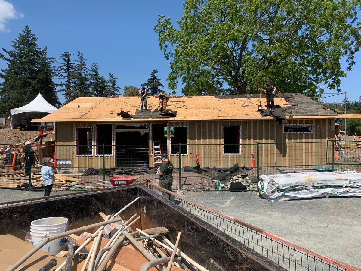 HeroWork volunteers renovate a design-build project at Prospect Lake. Photos provided
