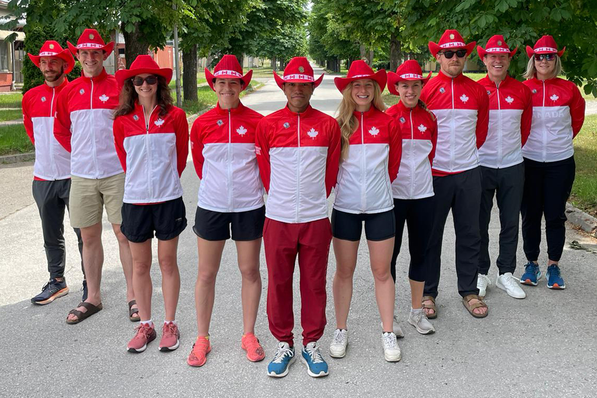 Members of Canada’s CISM half- marathon team gather for a group photo before running their race in Sarajevo on May 26. Photo supplied by CISM
