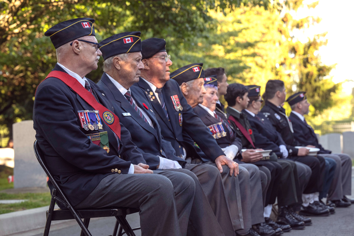Veterans pay their respects during the Candlelight Tribute at God’s Acre Veteran’s Cemetery, Canadian Forces Base, Esquimalt on May 30. Photos: Sailor 3rd Class Jordan Schilstra, MARPAC Imaging Services
