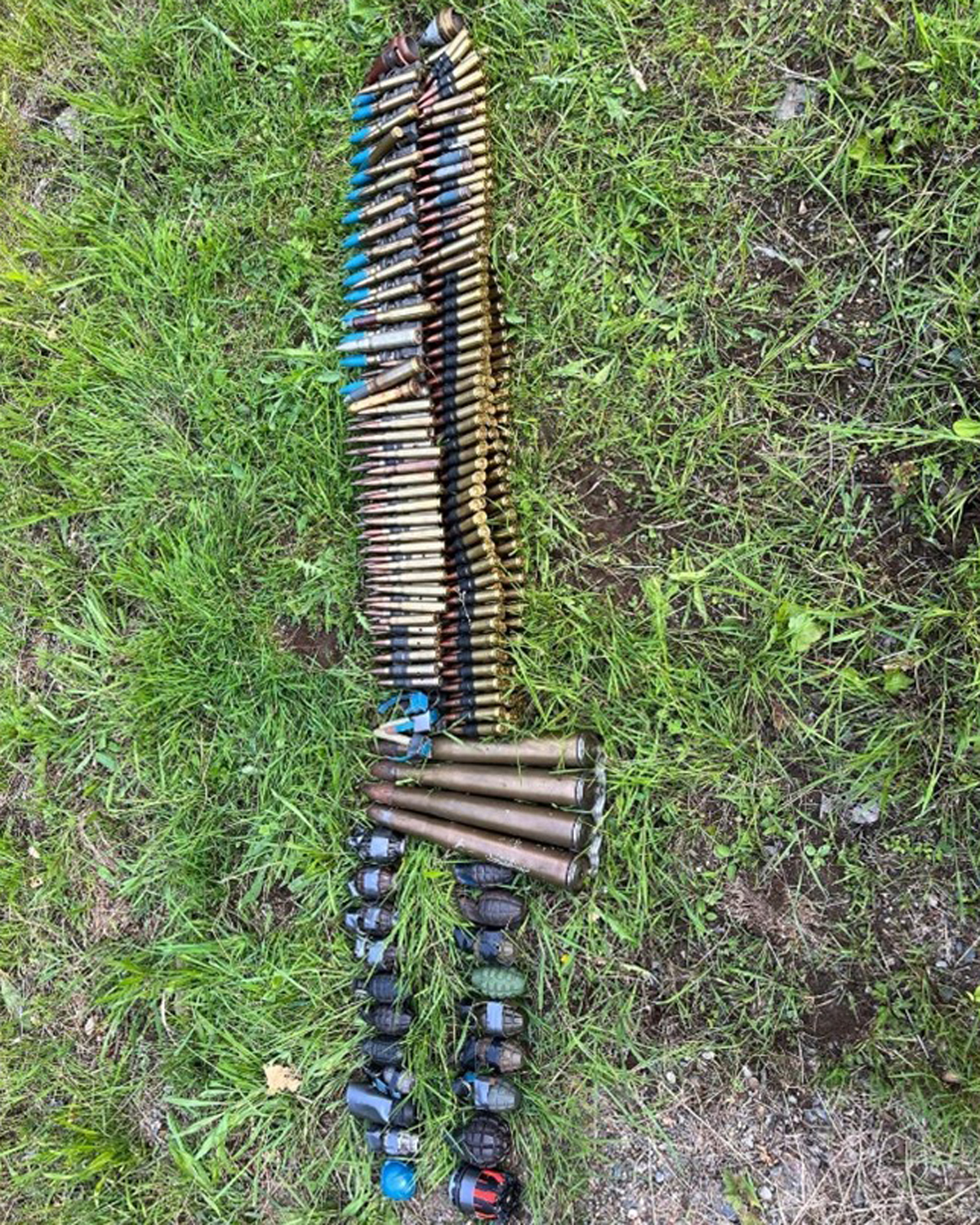 Some of the items the Explosive Ordnnce teams discovered while investigating a cache of munitions at a residential site in Mission, B.C. Photos supplied.