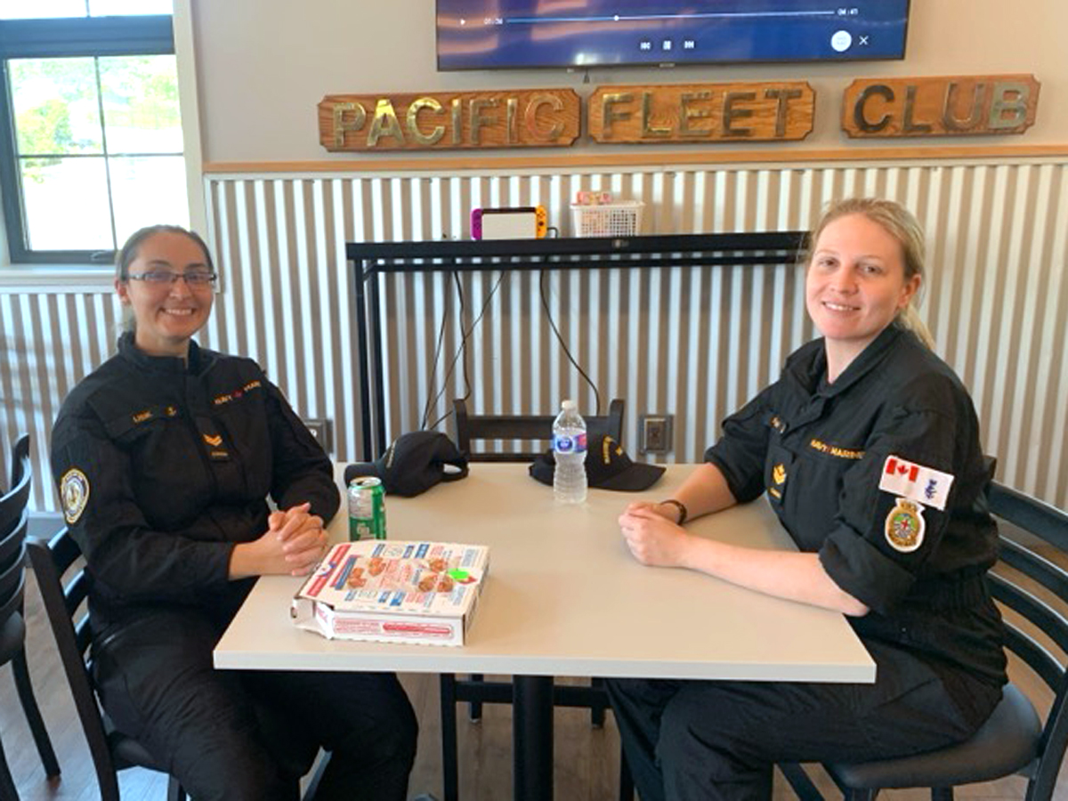 Junior Ranks members of the Pacific Fleet Club celebrate the official reopening on Aug. 15 at CFB Esquimalt. Photos supplied
